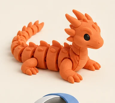 Articulated Dragon Toy, illustrative 3D printed product concept