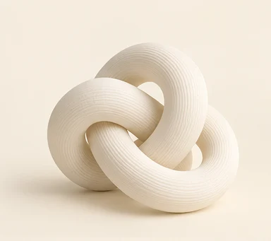 Minimalist Knot Sculpture, illustrative 3D printed product concept