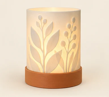 Lithophane Photo Lamp, illustrative 3D printed product concept